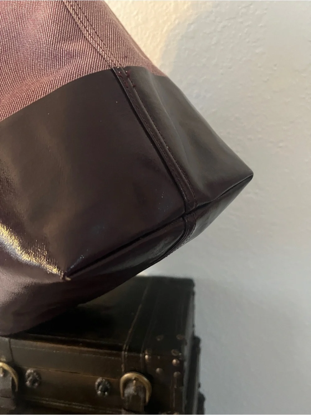 Kate Spade Pink Canvas Tote Bag with Dark Brown Trim with Dustbag